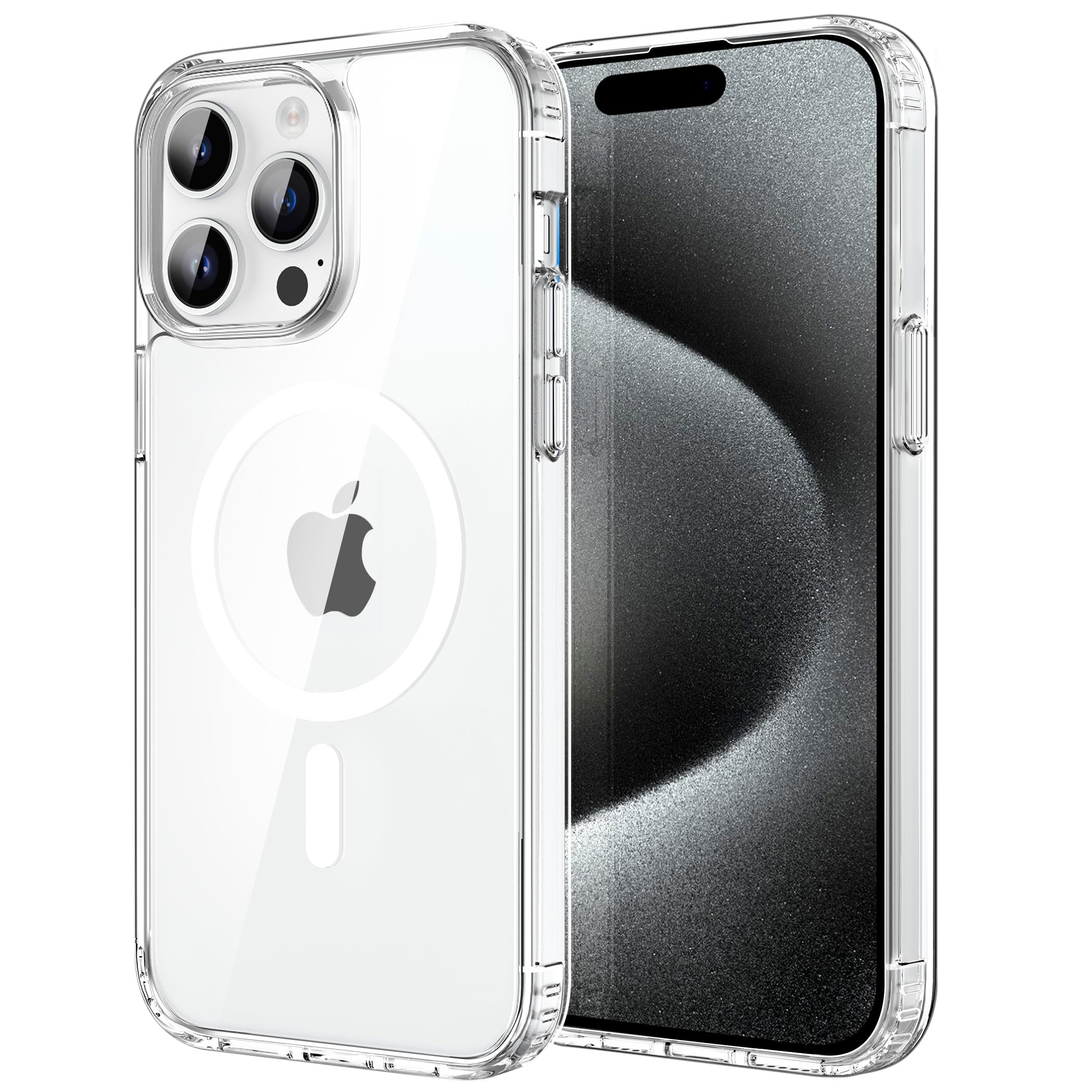 CACOE für Kameraschutzend, Kompatibel mit MagSafe, Stoßfest Kratzfest Magnetisch Rückseite Handyhülle für iPhone Case Transluzente