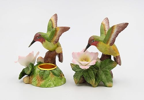 Miniatura 6 de Cosmos Gifts Colibrí con portavelas en flor de cerezo, juego de 2 portavelas multicolor