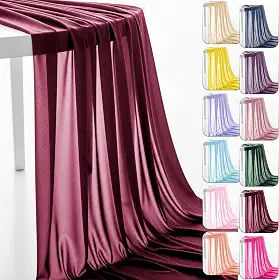 Tecido de chiffon de 152 cm da The Yard Tecido transparente pré-cortado para arco de casamento tecido drapeado cortina cachecol decoração de pano de fundo de festa decoração de teto (vinho, 1 jarda)