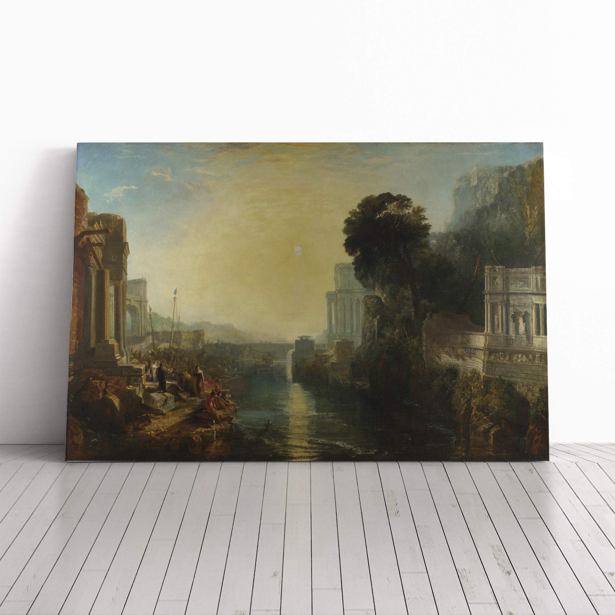 Joseph Mallord William Turner Dido Building Carthage Canvas Print | Gallery Wrapped 30mm Frame Wall Art | 20x14 inches | Ready to Hang | Modern Cityscape Picture | Living Room Bedroom Lounge Office