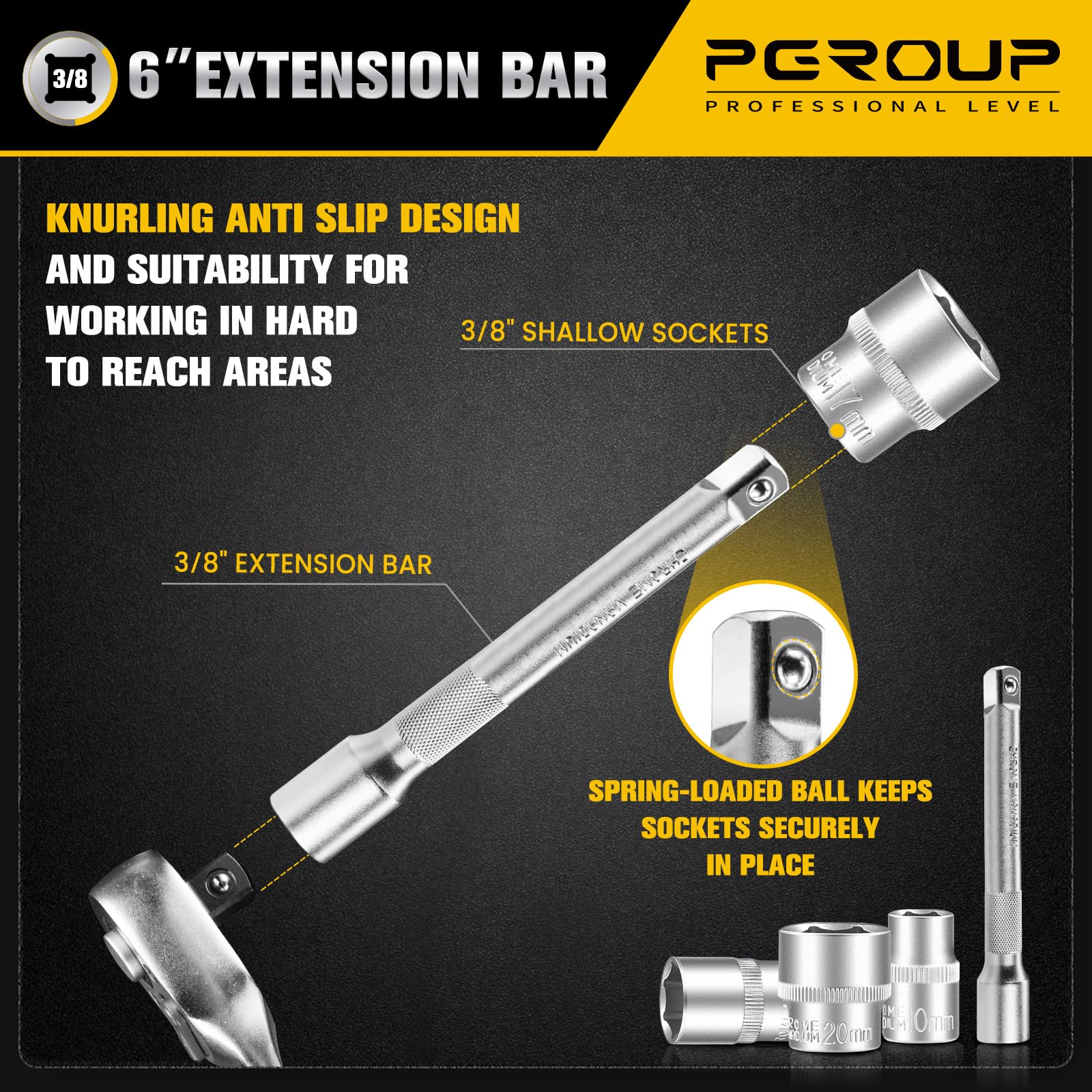 Amazon | PGROUP 3/8インチドライブメトリックソケットレンチセット