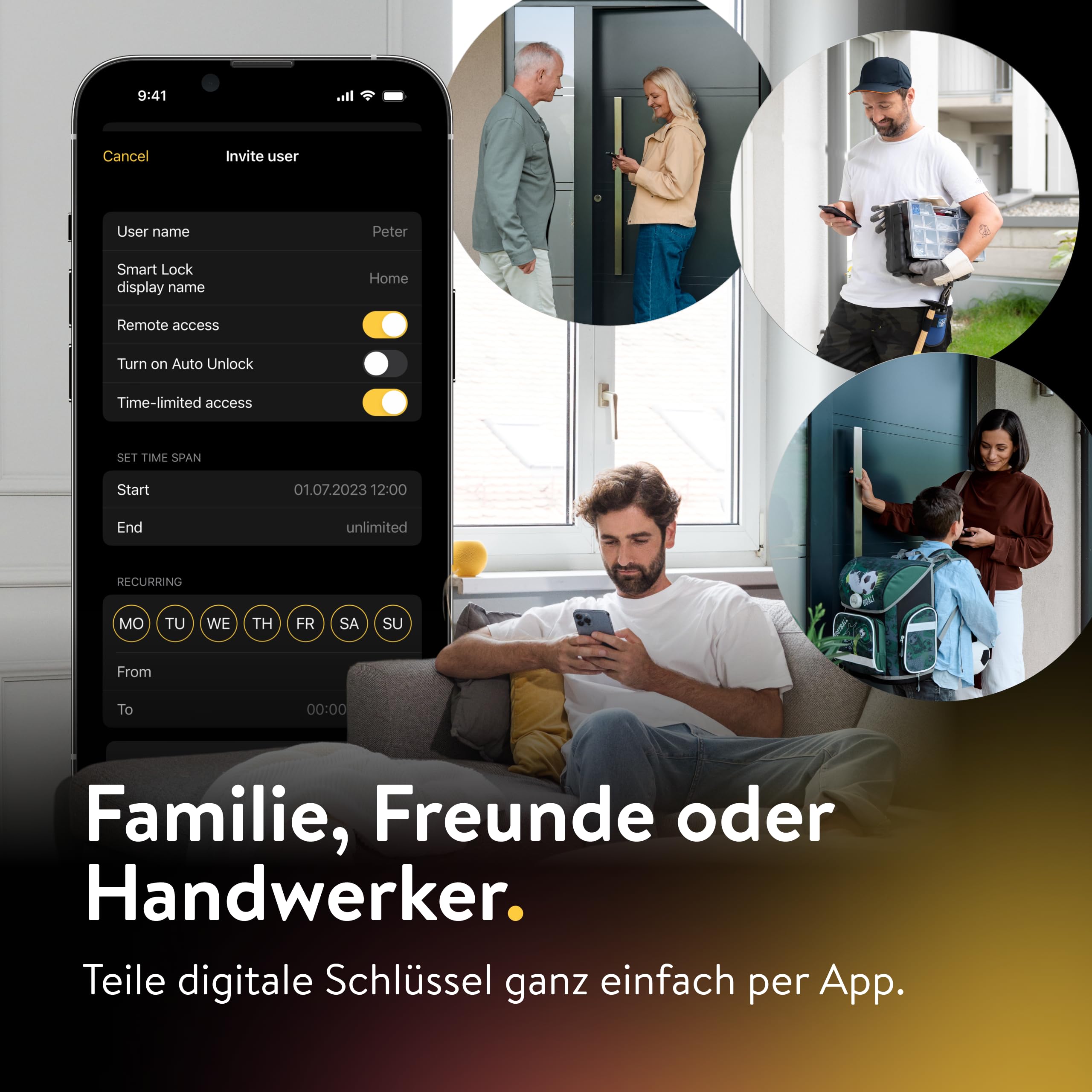 Nuki Smart Lock Go (2025) Bluetooth WLAN Matter elektronisches Türschloss Smartphone Schlüssel Nachrüsten ohne Zylindertausch