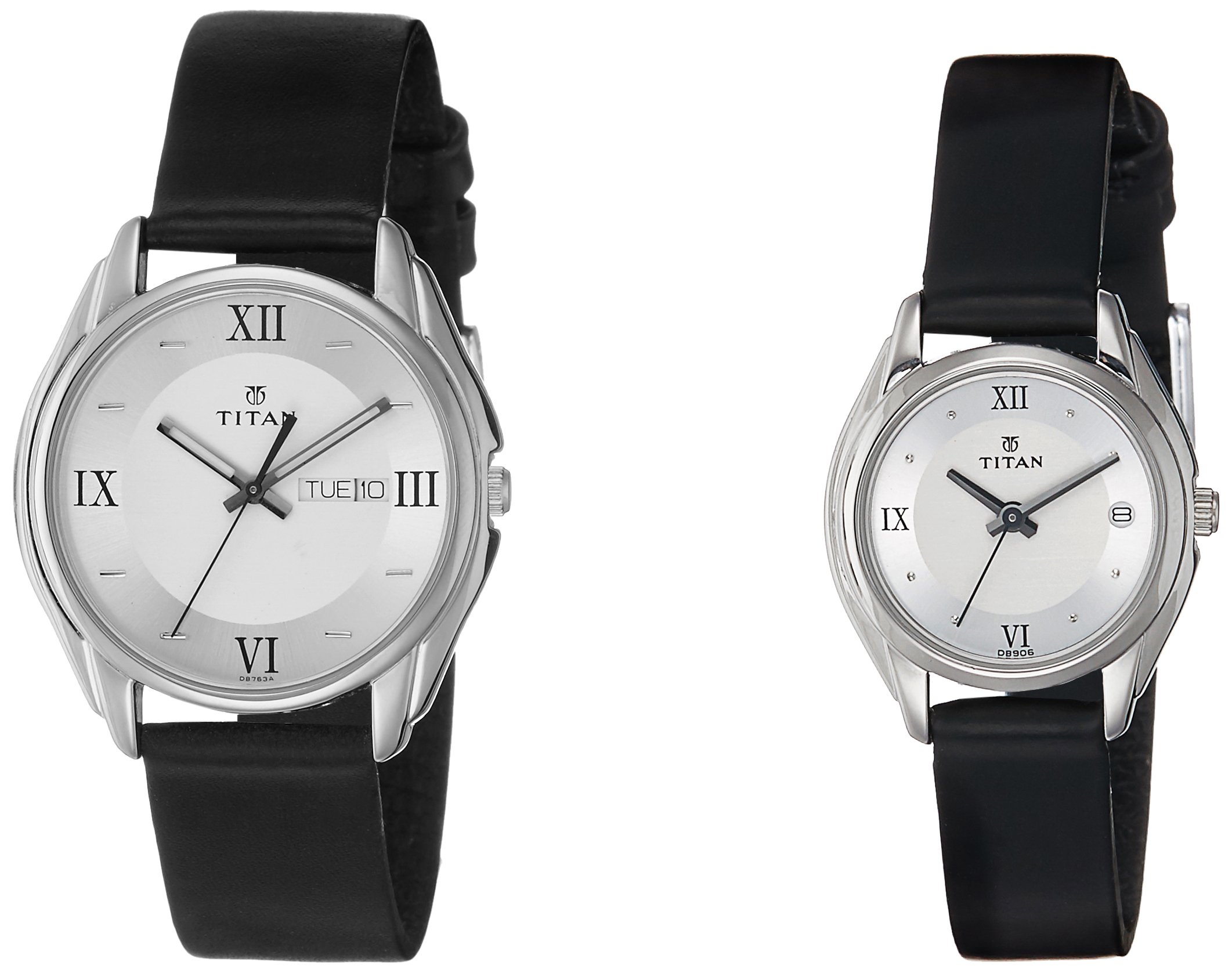 Titan Analog with Day and Date Silver Dial Leather Strap Watch for Couple-NS15782489SL03P (B00ASNUR7K) Amazon Price History, Amazon Price Tracker