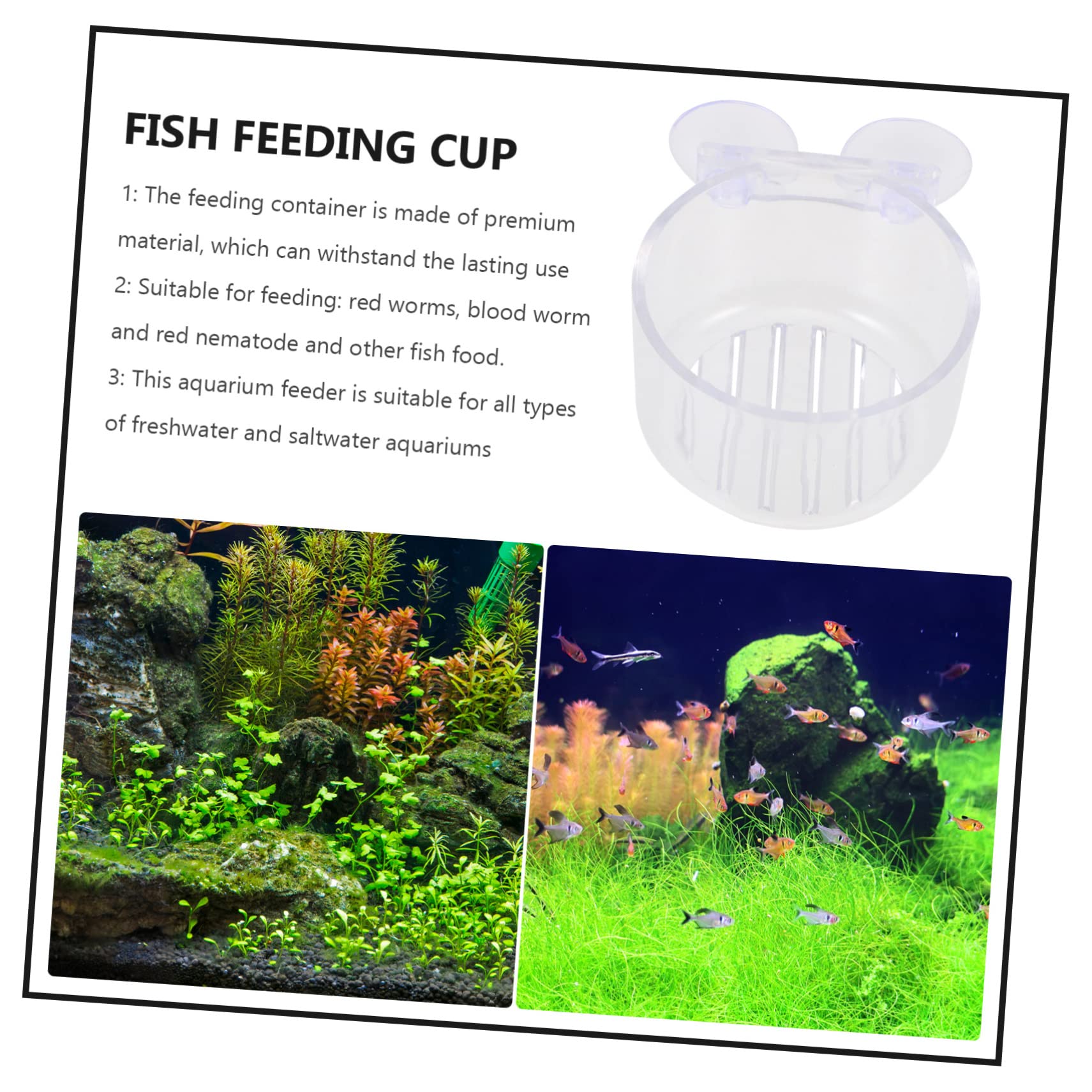 FRCOLOR 16piezas Taza Roja para Comedero De Peces Recipiente De Alimentación Compatible Acuarios
