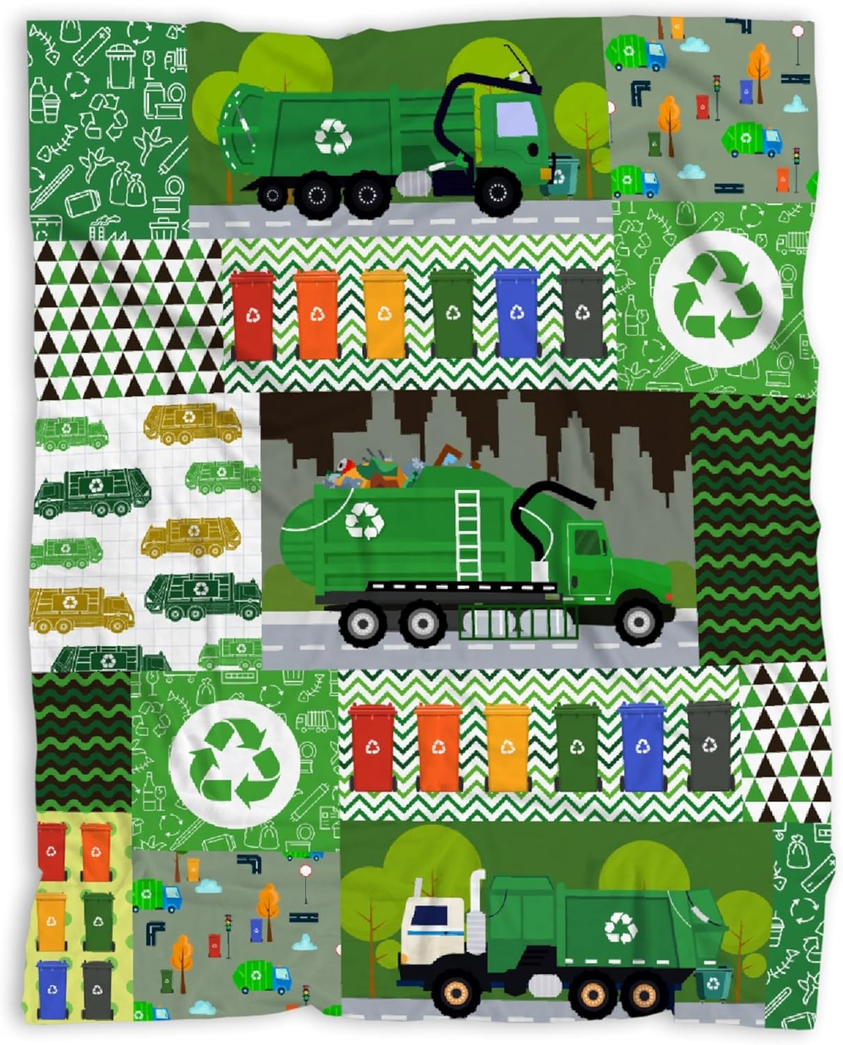 Darani Garbage Truck Lightweight Super Soft Cozy Throw Blanket Warm and Lightweight Soft Flannel Blankets 80x60 Large for Adult Bed Blanket