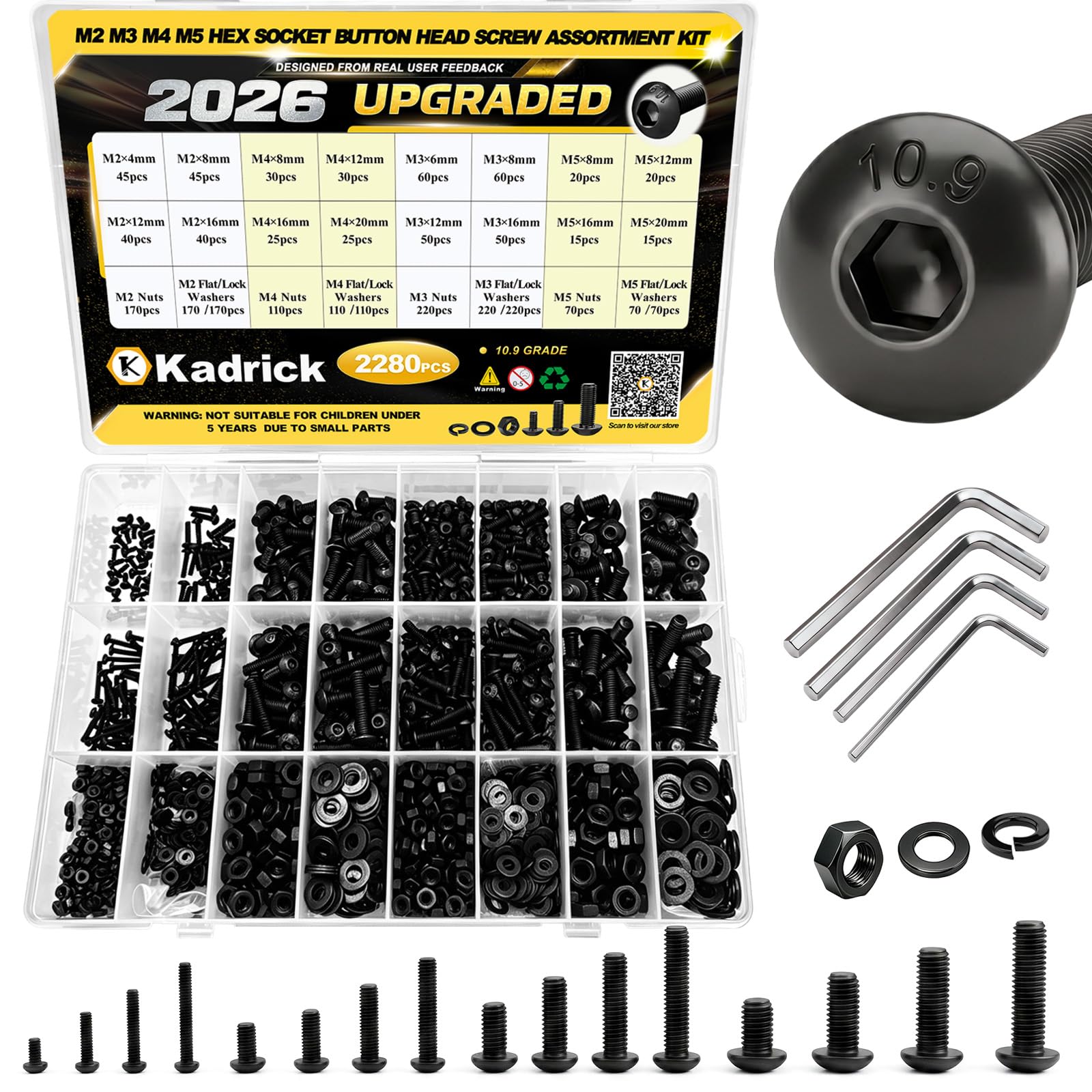 Stainless Steel Screw Assortment Kit - 920 Pcs #4-40 to #10-24 -19 Stainless Steel Screw Assortment Kit - 920 Pcs #4-40 to #10-24 -19