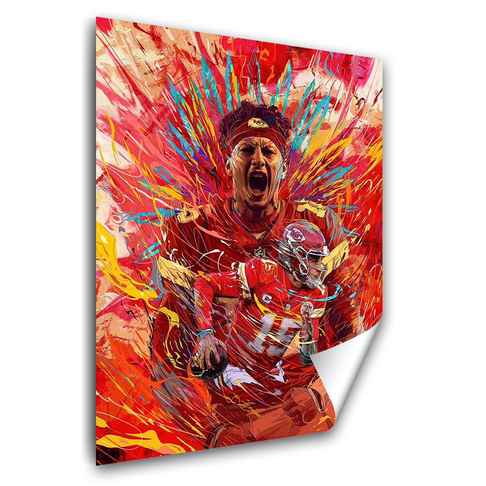 Patrick Mahomes Poster Football Star Sports Poster Poster Decorative Painting Canvas Wall Art Living Room Posters Bedroom Painting Unframe 12x18inch(30x45cm)