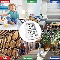 Vista 7 de Vaikby Higrómetro de precisión: medidor de humedad interior y termómetro de habitación con medidor de temperatura, monitor digital para comodidad