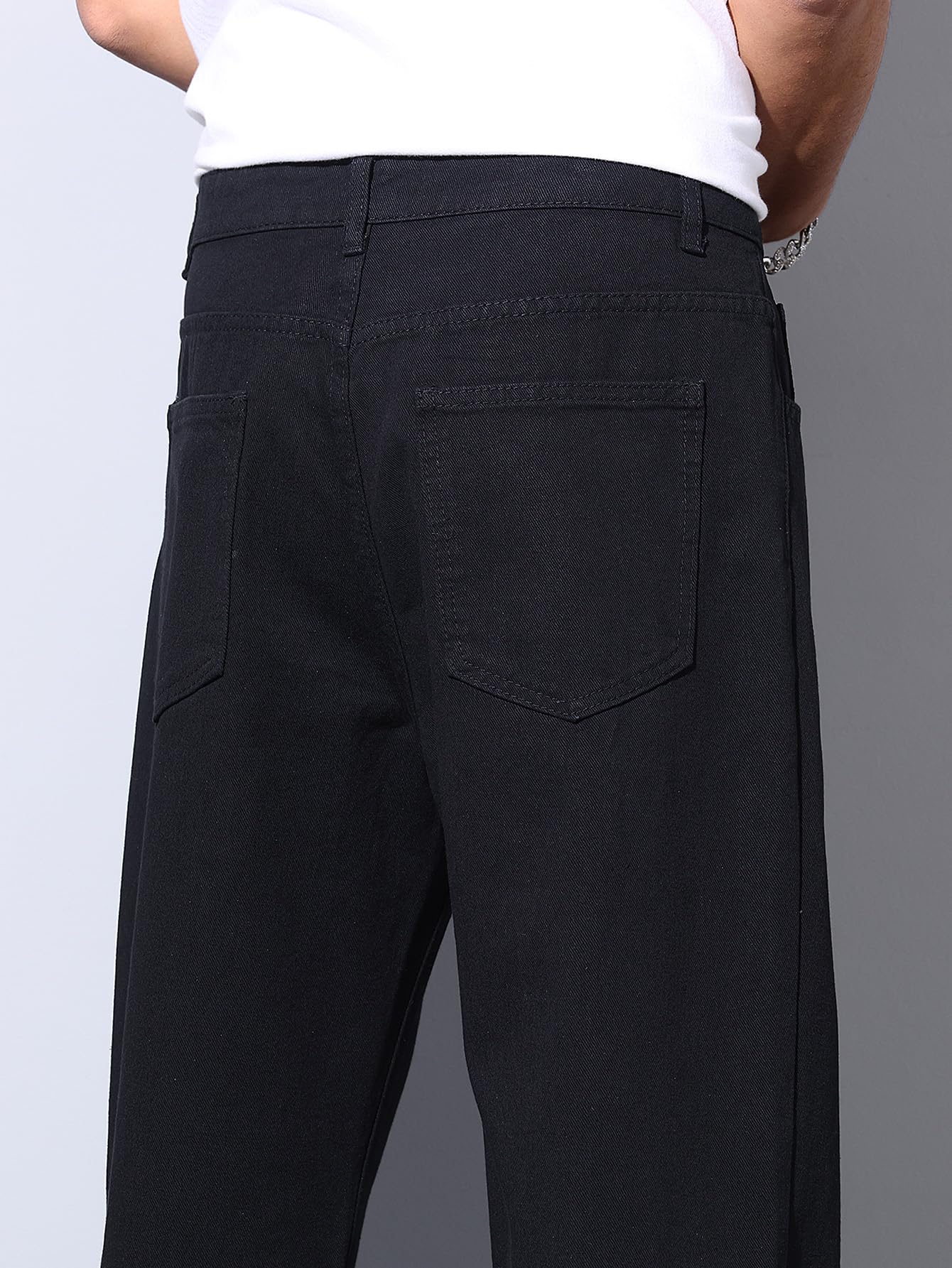 Baggy Jeans Männer Joggerbund Kordelzug Y2K Streetwear Relaxed Skate | leichte 2000er-Jinco,Straight Leg,Maschinenwäsche,Basic-5-Pocket,Hip-Hop,Jeansstoff,lockere Passform