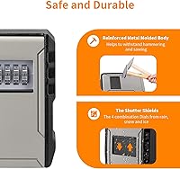 Vista 3 de Caja de bloqueo de llave de capacidad extra grande UPGRADE, caja de bloqueo de llave montada en la pared resistente a la intemperie para llaves