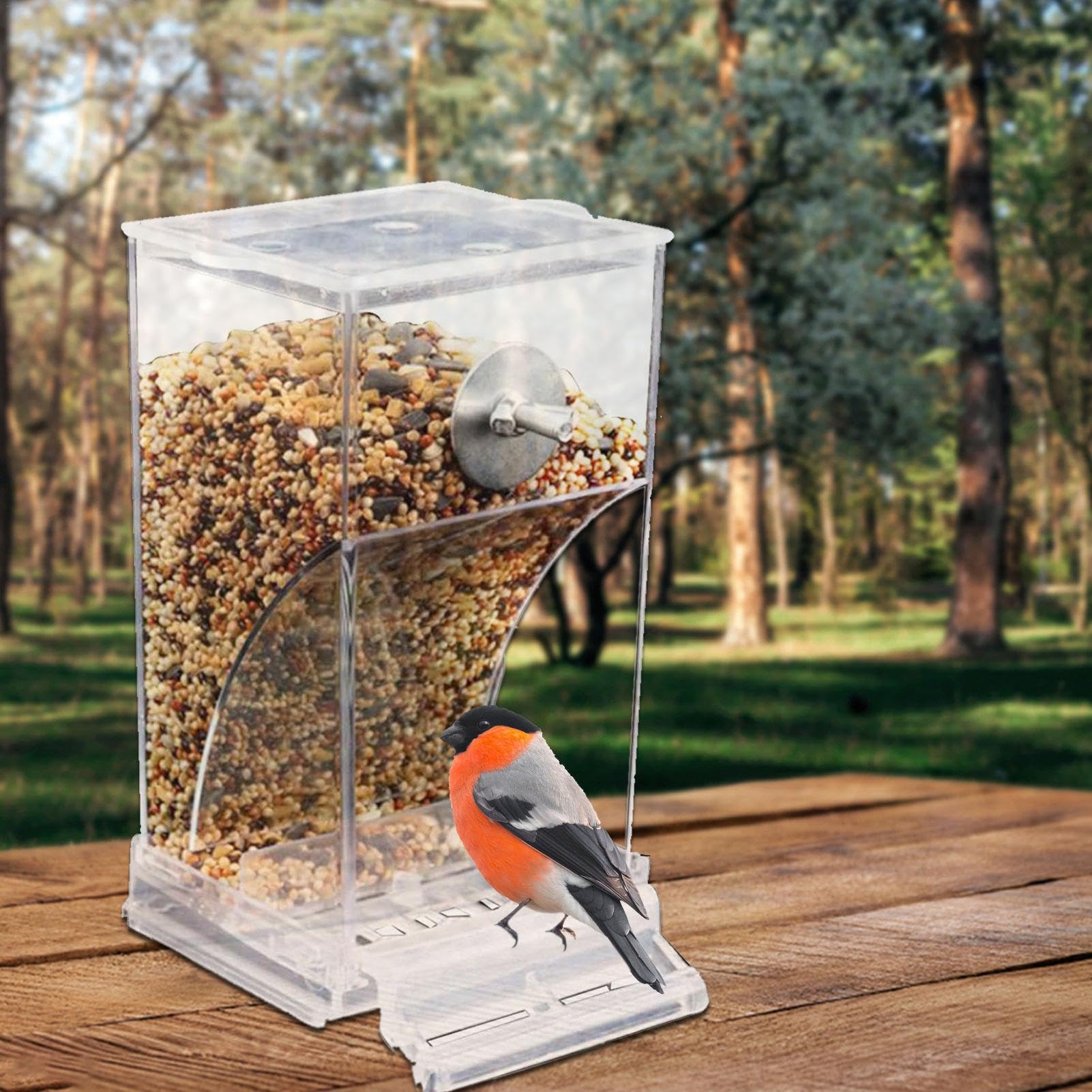 Vogelfutterautomat Transparent – 2 Stück, Aus Acryl, Selbstfüllend, Für Papageien, Sittiche, Wellensittiche