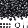 100 Pcs 10mm Rhinestone Beads for Jewelry Making, Black Shiny Round Shamballa Disco Baseball Necklace Beads Sparkle Crystal Clay Pave Rhinestones Bead for DIY Bracelet Earring Craft Making Supplies
