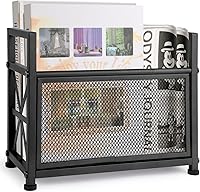 OFIDELITY Black Metal Magazine Holder - Floor Standing Mesh Rack for Desk, Office, Classroom, Books & Folders