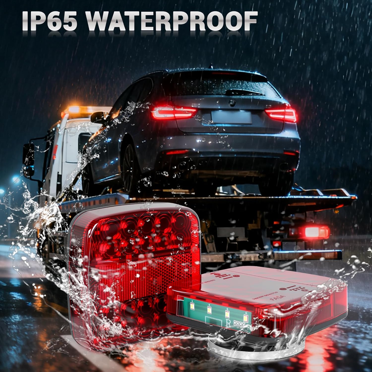 Wireless Trailer Lights Magnetic, New Rechargeable LED Trailer Light Kit, IP65 Waterproof for Trucks, RVs, Boats, Campers,Caravan