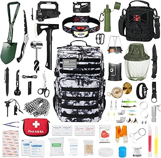 Skywod, Professional Survival Gear Set - First Aid Kit and Large Camping Backpack, Camping Equipment for Adventure Outdoor Hiking Adventurers