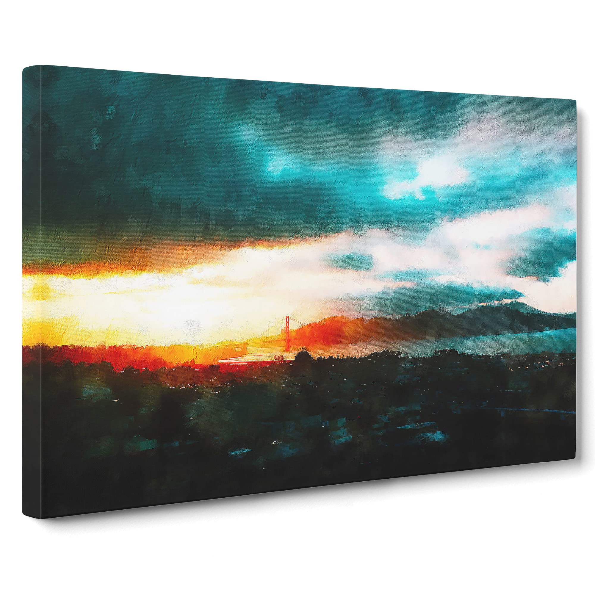 San Francisco Skyline Canvas Print, Mixed, 25L x 50W cm