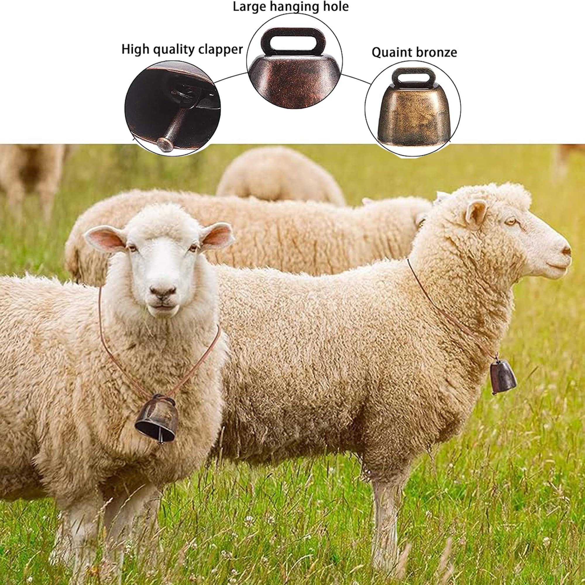 12 campane piccole in rame, campane in rame, piccole campane in ottone, per mucca, cavallo, pecore, gatti, piccoli animali domestici,, WUYU2024006A
