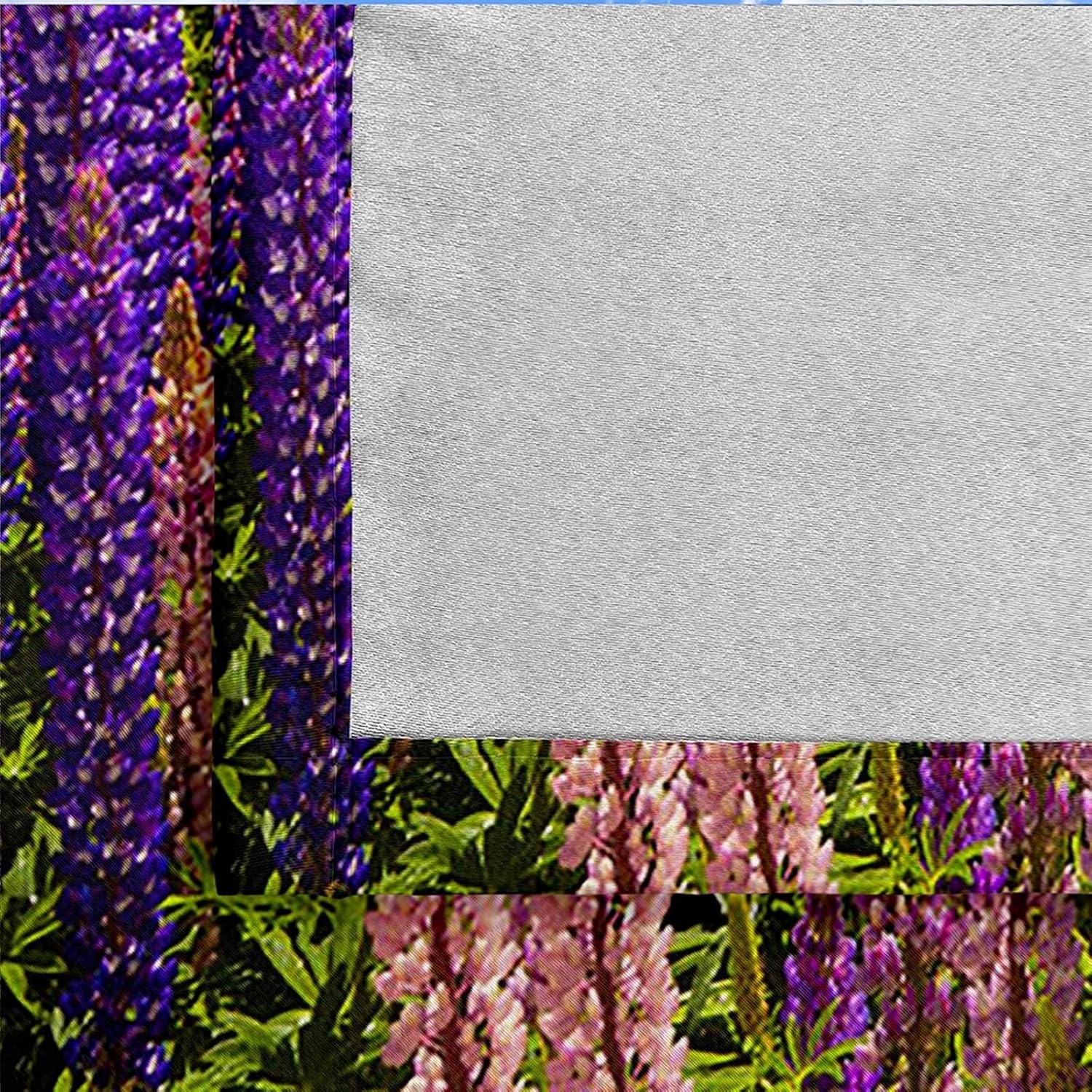 Wycian Window Treatments Drapes Bedroom Blackout Curtains 2 Panel Sets Blue Green Purple Mountains Lake and Lavender Polyester 54" W X 96" H (137X244Cm) for Each Pc