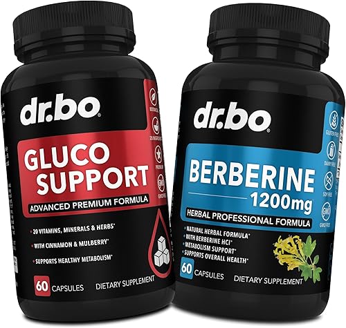 DR. BO Cápsulas de suplemento para el metabolismo y berberina  Aumenta el metabolismo con fórmula de vitaminas y hierbas  1200 mg Berberina HCL