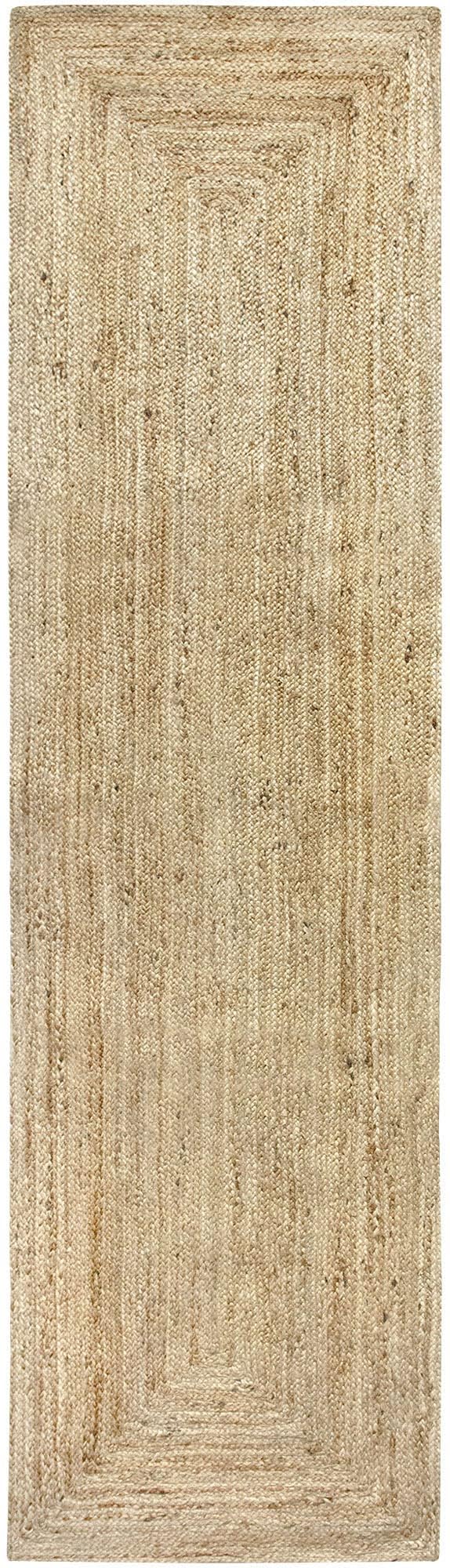 HAMID Alfombra Yute Alhambra Color Natural - Alfombra 100% Fibra de Yute, Trenzado a Mano, Alfombras de Salón, Comedor, Dormitorio, Pasillos, Color Natural (80x300cm)…