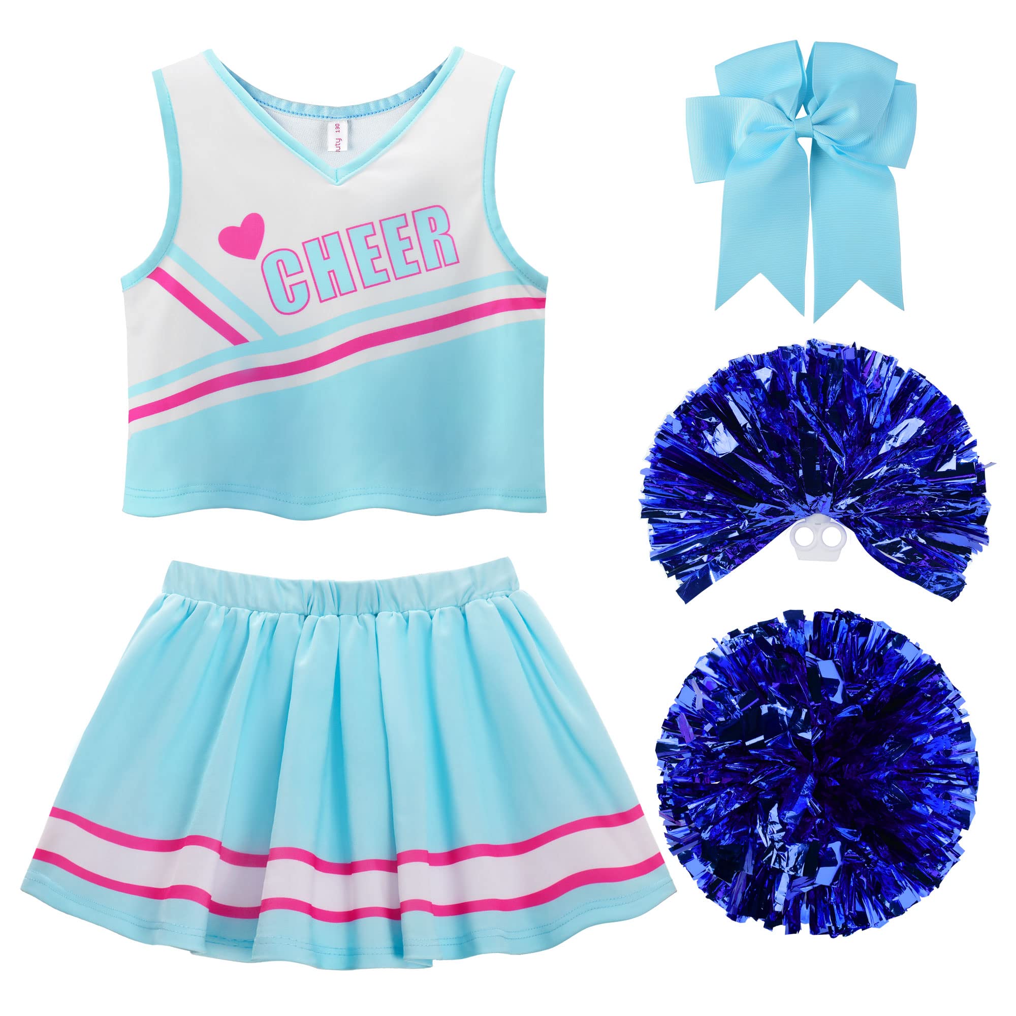 ReliBeauty Cheerleader Costume for Girls Cheer Uniform Outfit