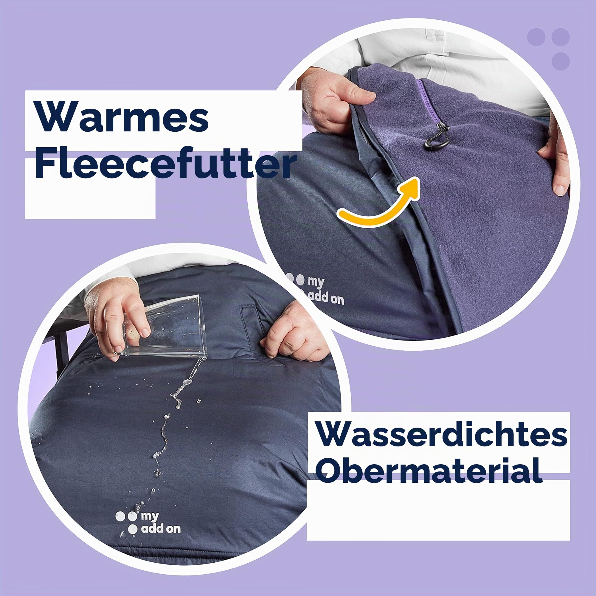 MyBlanket, wind- und wasserdichte Rollstuhl Decke mit Fleece Futter, warme Beinschutzdecke für Rollstuhl, Regenschutz einfach umgelegt ohne aufzustehen, Nachtblau