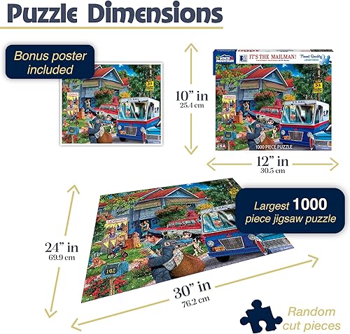 Miniatura 3 de White Mountain It's The Mailman - Rompecabezas para adultos de 1000 piezas para el verano