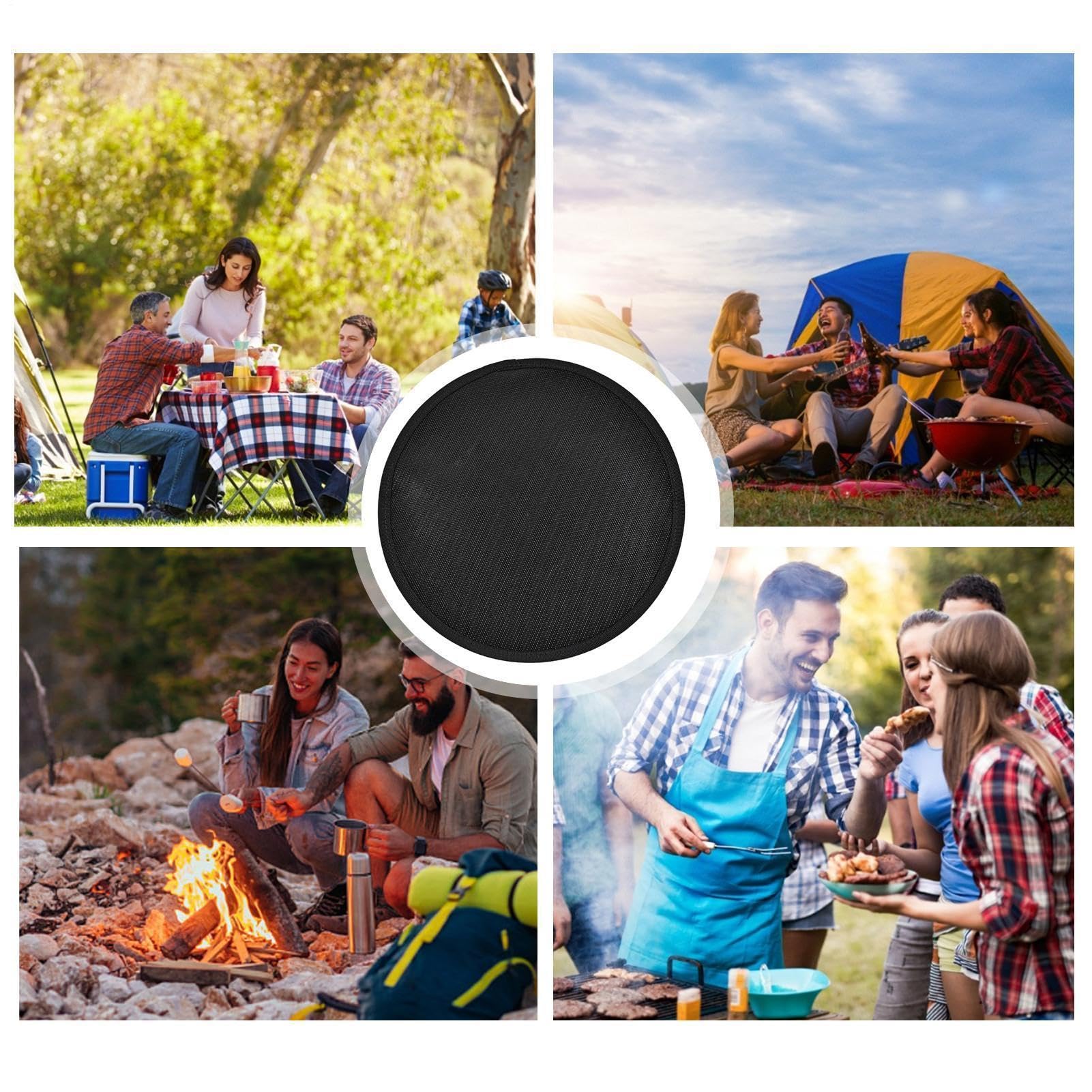 Tappeto Ignifugo per Sotto il Braciere 91 cm in Silicone Impermeabile | Tappeto Protettivo Ignifugo per Sotto Griglia per Stufa Falò Grigliate Barbecue Campeggio Patio Giardino Cortile