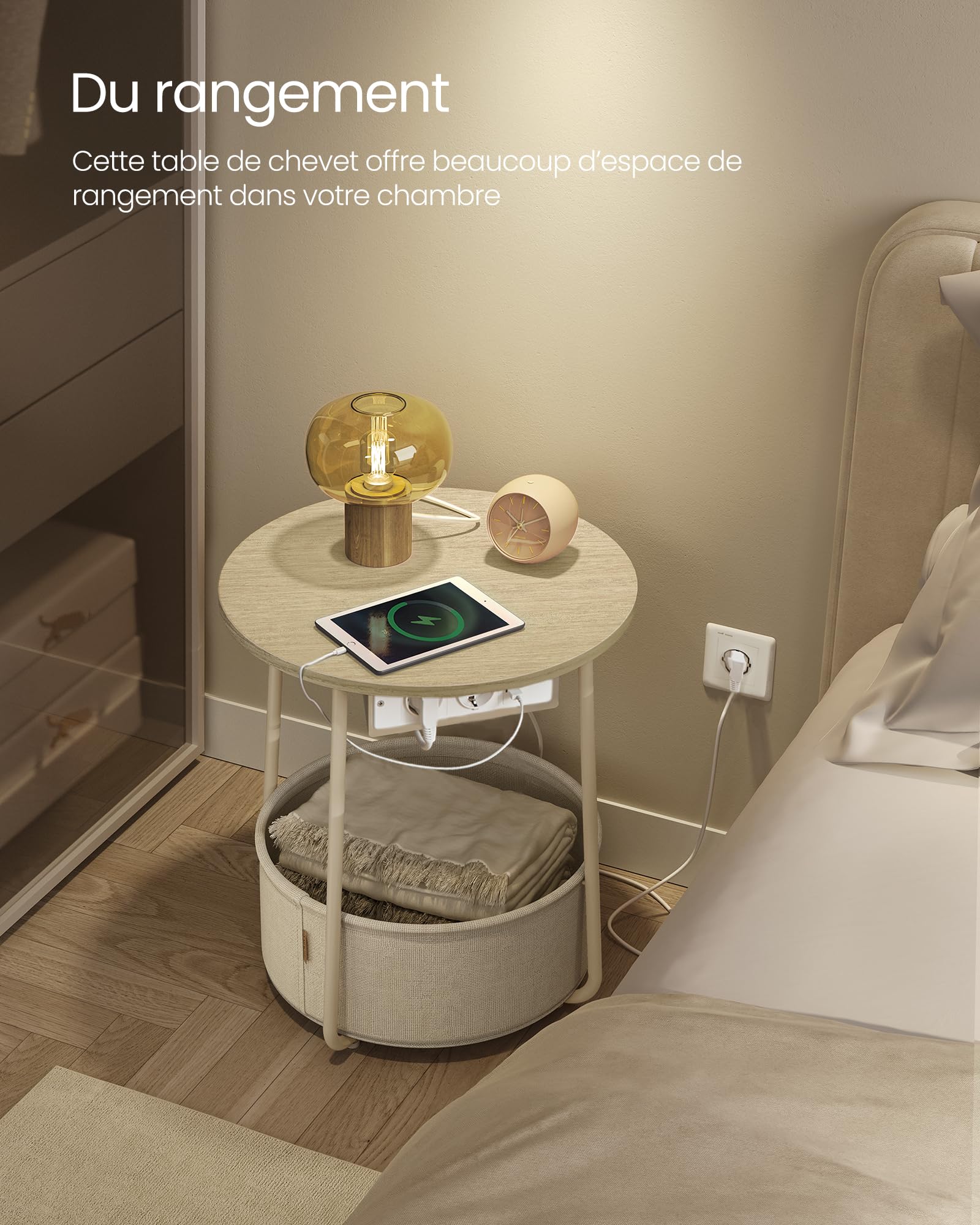 Lampe De Chevet Minimaliste Scandinave Pour Chambre à Coucher, Modèle Enfichable, Bouton