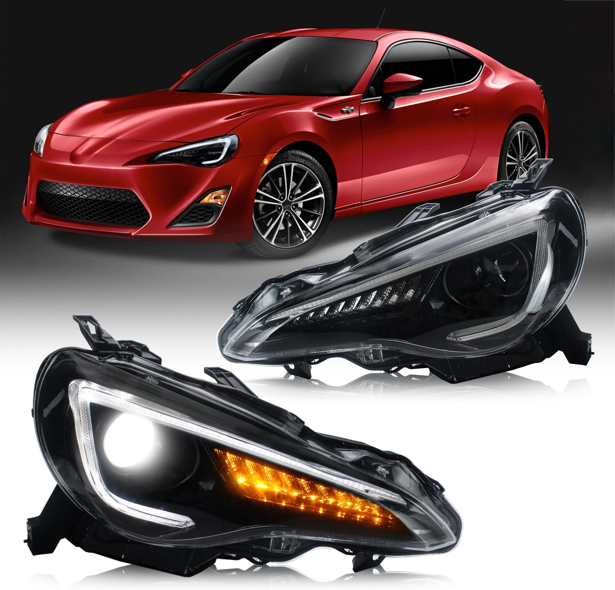VLAND Dual Beam Projector Headlights for Toyota 86 GT86 2012-2020 Subaru BRZ 2013-2020 Scion FR-S 2013-2020