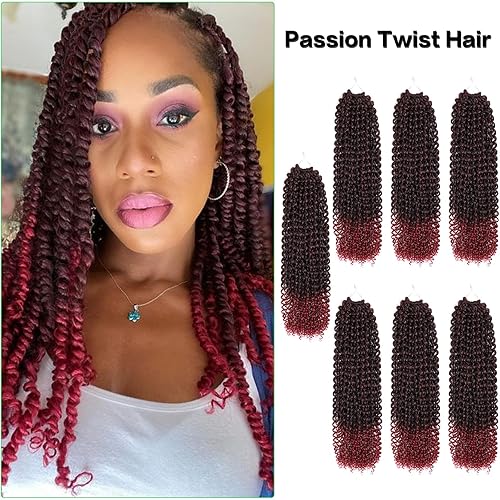 Miniatura 2 de Pelo Passion Twist Crochet Hair Water Wave Crochet Hair 24 pulgadas, 7 paquetes de Passion Twist rizado trenzado para trenzas de ganchillo de