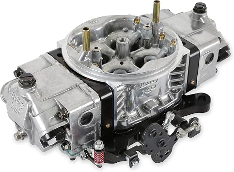 Holley Carburetor, Supercharger XP, Model 4150, 4-Barrel, 600 CFM, Square Bore, No Choke, Mechanical Secondary, Dual Inlet, Aluminum, Black Anodized/Tumble Polished, Each