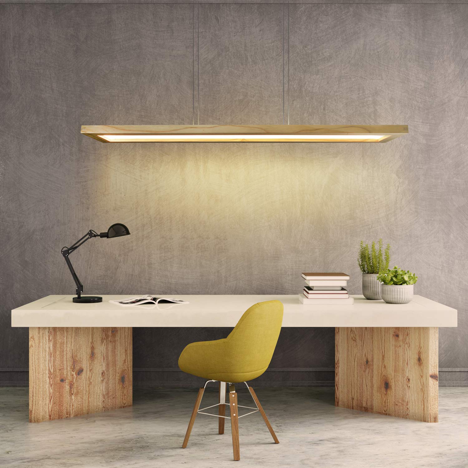 ZMH LED Pendelleuchte Hängelampe Holz - Esstischlampe Esszimmer Dimmbar Modern Design 100CM Mit Fernbedienung Esstisch lampe Hängend Höhenverstellbar Hängeleuchte für Wohnzimmer Schlafzimmer Büro