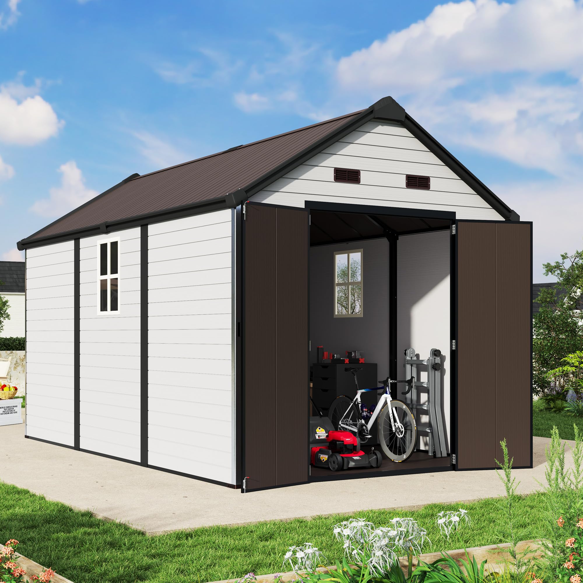 サンジコミパラ Amazon.com : Jocisland 8x13.5x7.5 FT Resin Storage Shed with Floor