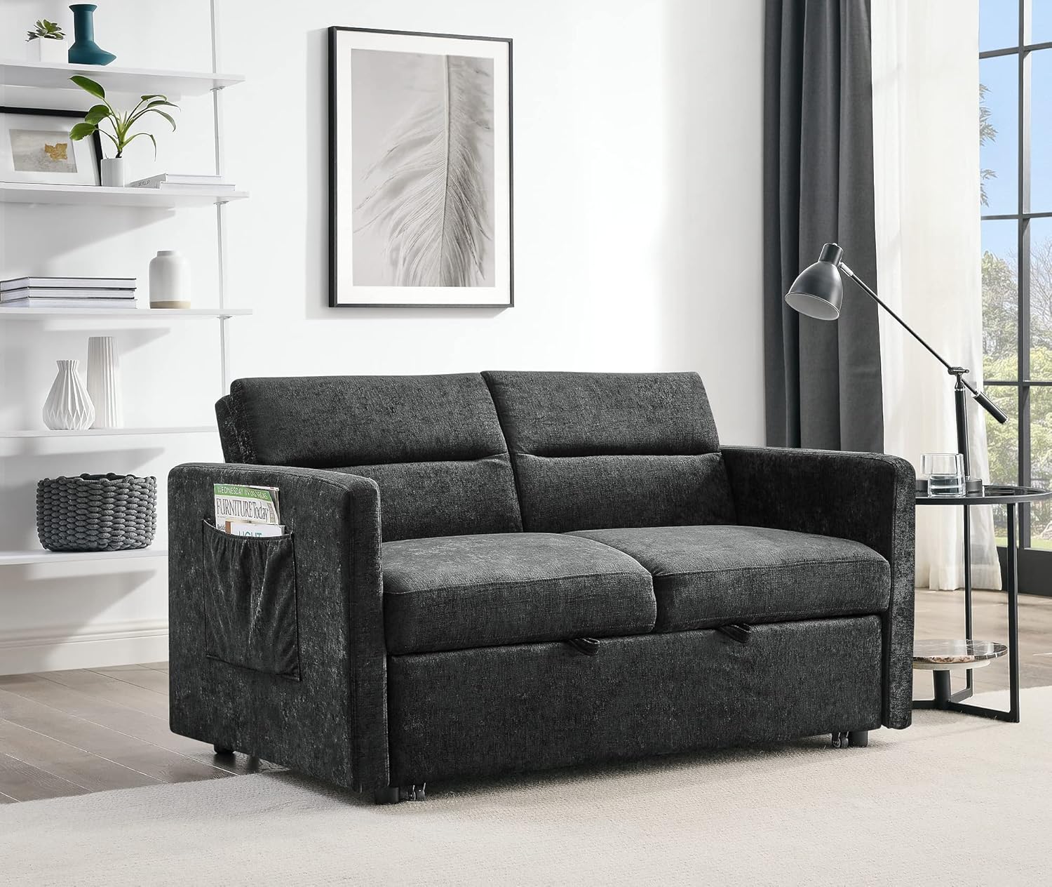 Polibi sofa in its compact loveseat configuration
