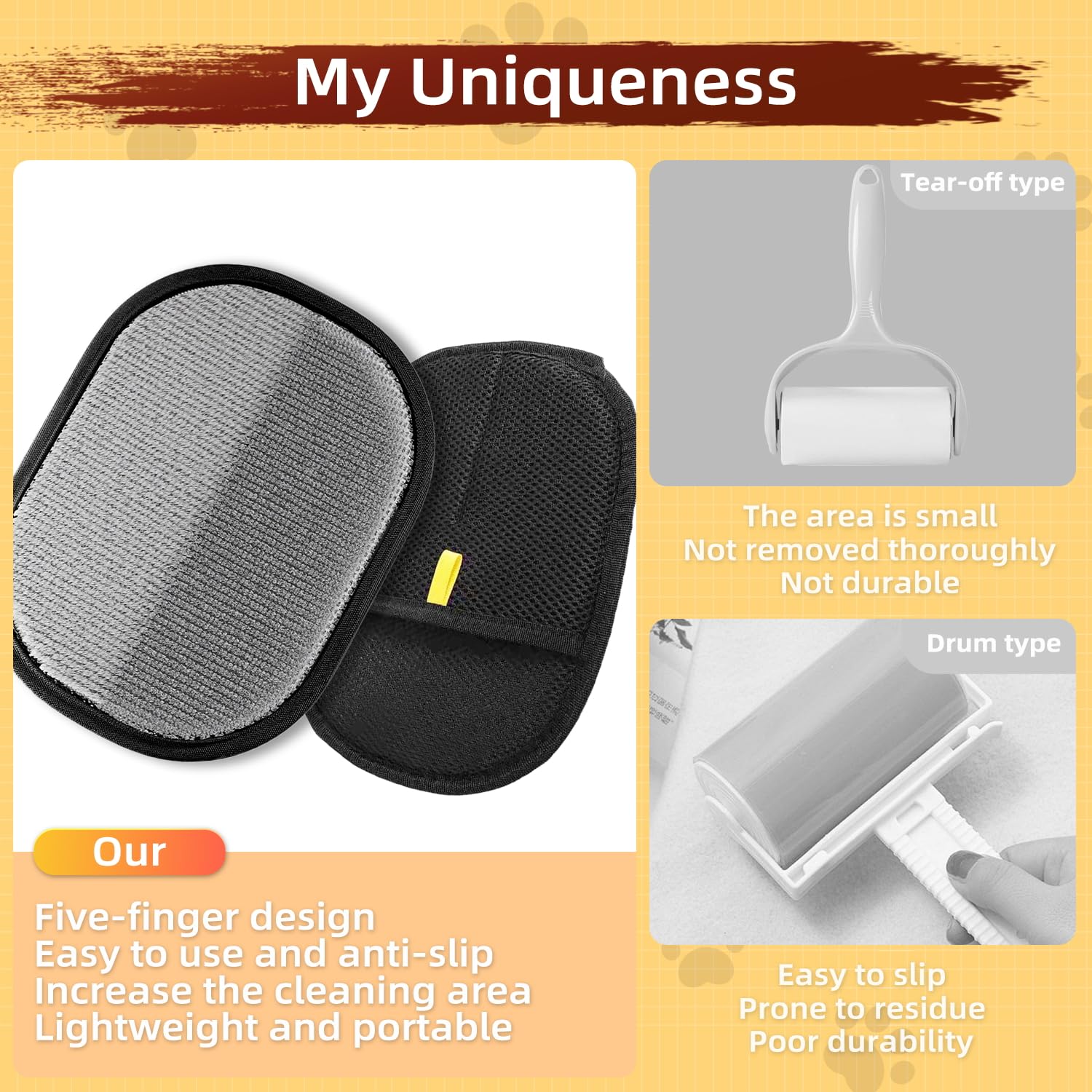 1 PcsGant Anti Poils Animaux, Gant Poils Animaux, Gants