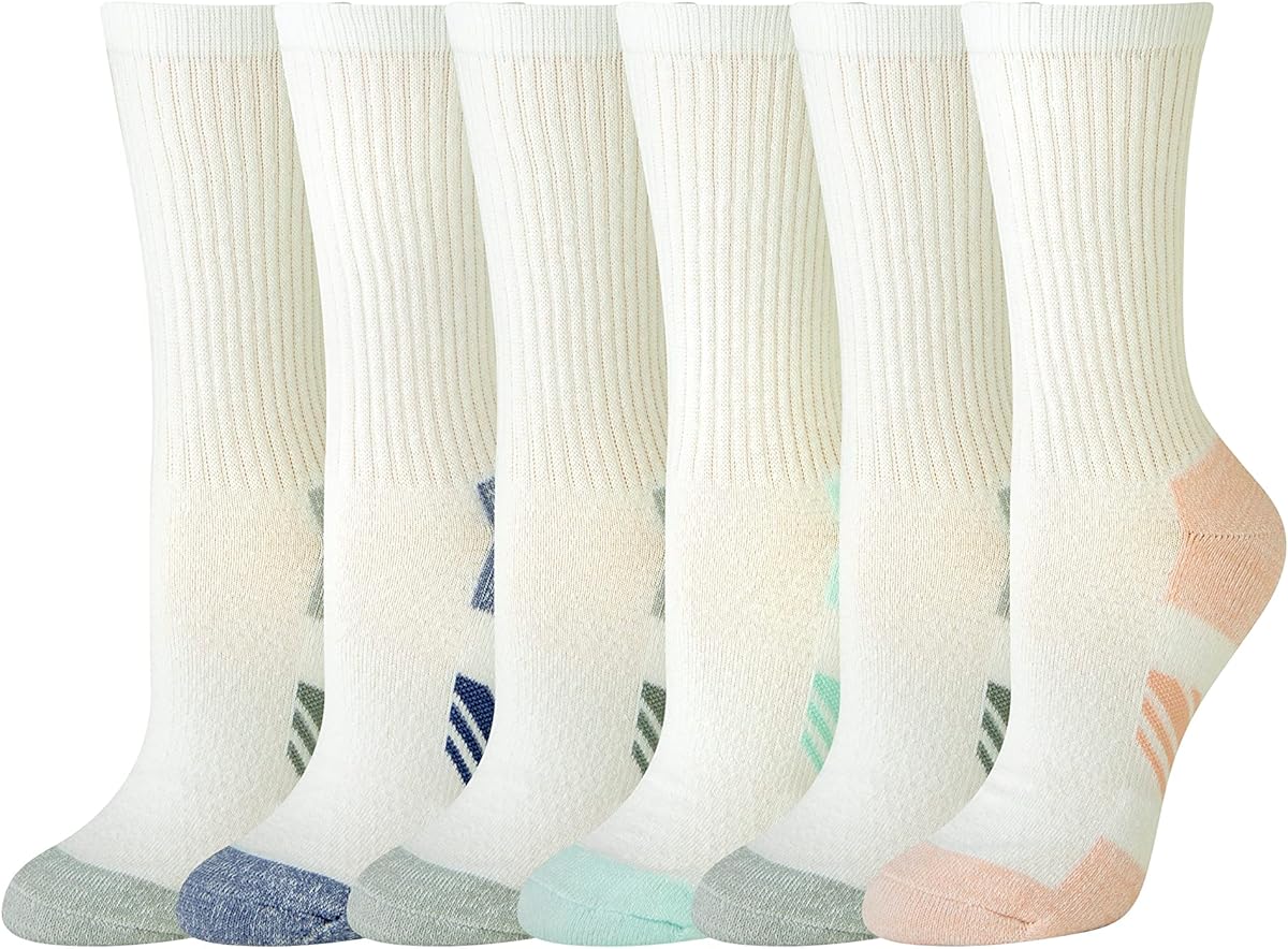 Amazon Essentials womens Performance Cushioned Breathable Cotton Athletic Crew Sports Socks