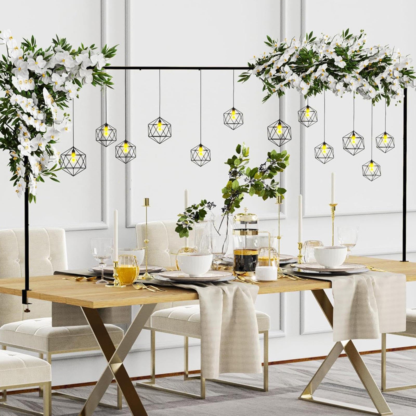 Over The Table Rod Stand with Clamps Adjustable Accessory Table Arch Hanging Black S|Yard, Garden & Outdoor Living|Garden Structures & Shade|Arbors & Arches-image-11