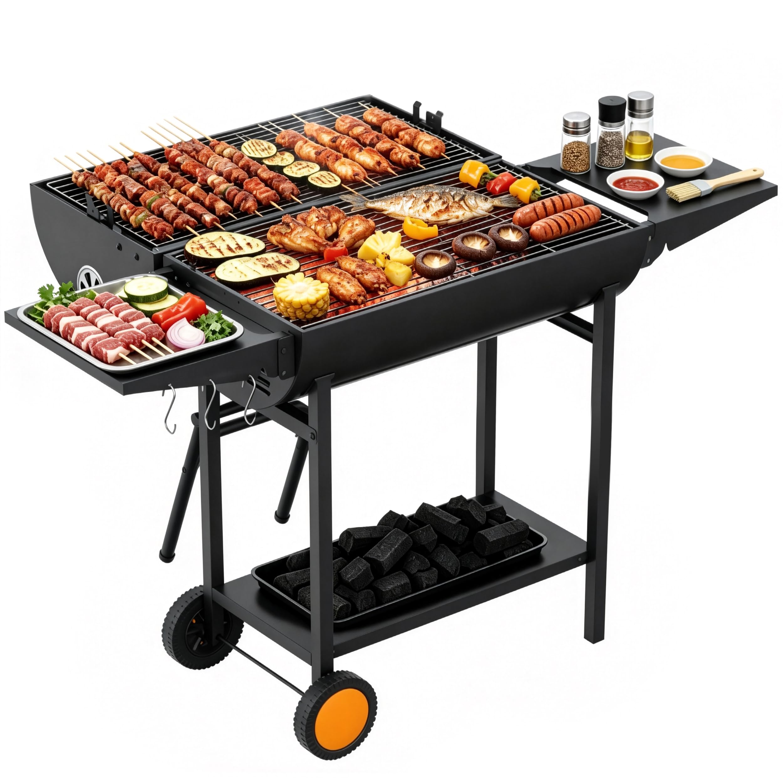 TEENO barbecue carbonella,con griglia di cottura XXL