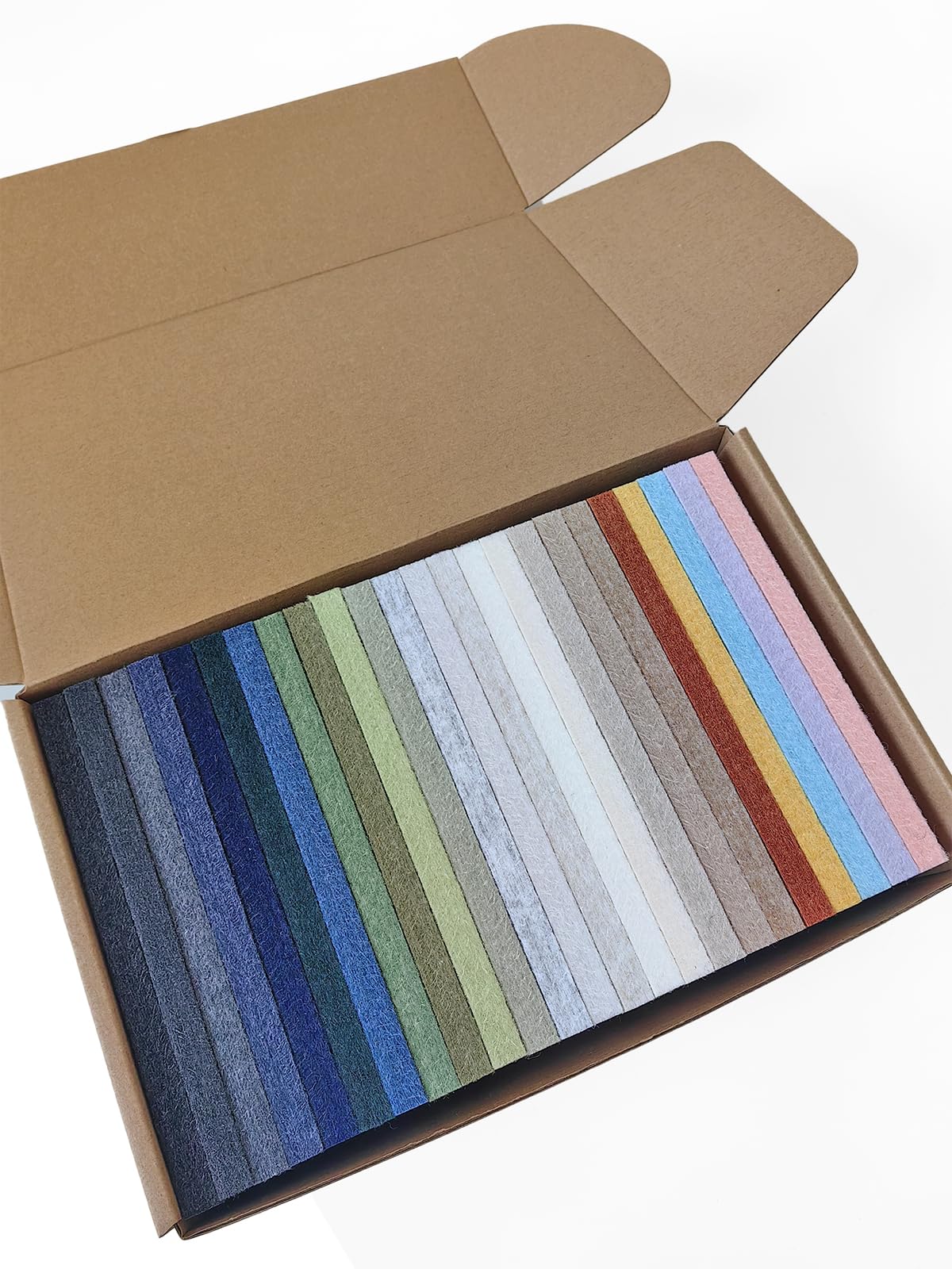 DECORITA Felt Wall Tiles Samples - 24 Colors - 5.9x3.15 Inch - Color Samples Tiles - Home Office Wall Decor - DIY Wall Art - Felt Board