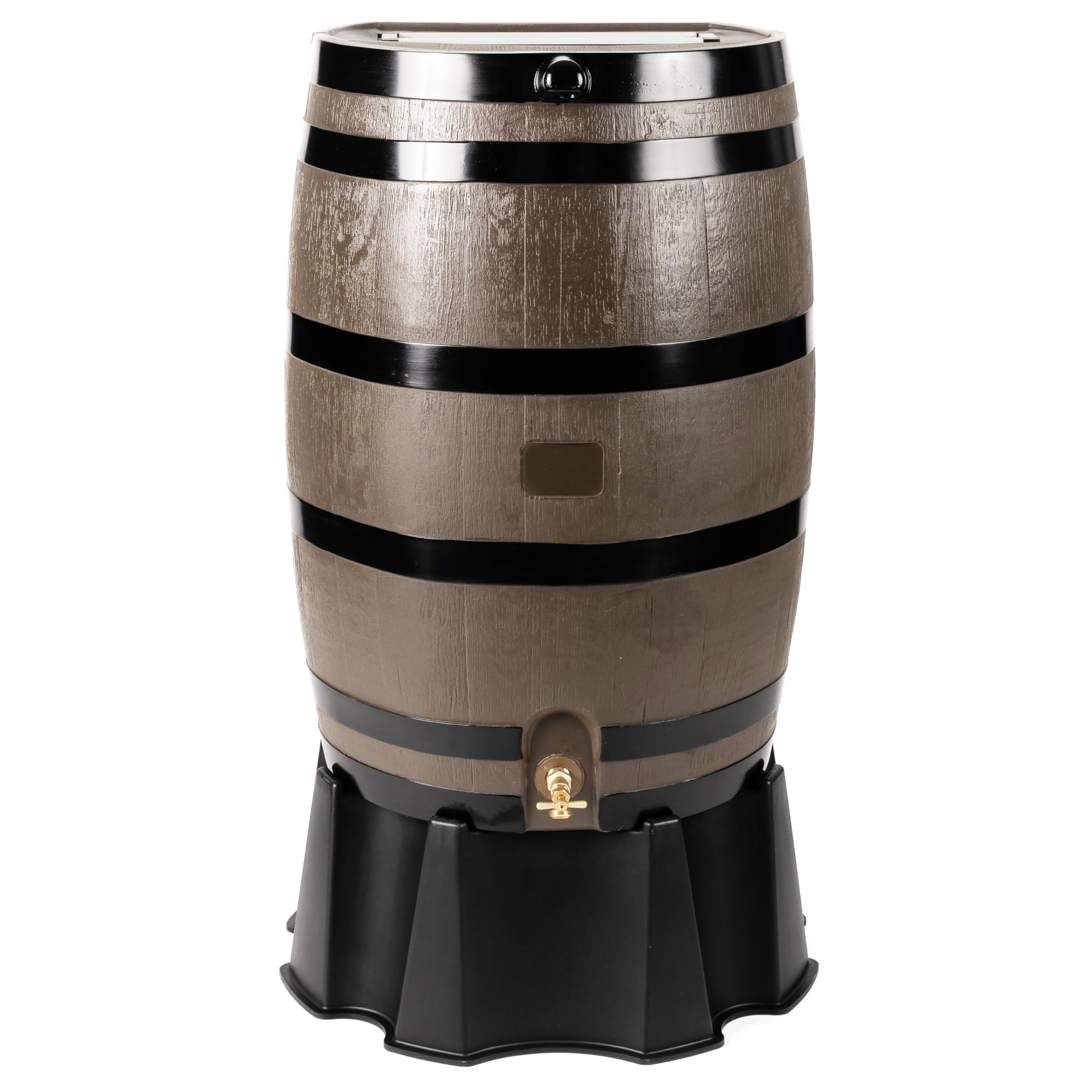 RTS Home Accents 50-Gallon Rain Barrel, Flat Back Rain Water Collection Barre...