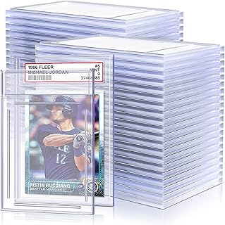 50 PCS Card Case Holder for Trading Cards, Acrylic Graded Card Slab Baseball Card Protectors with Label Position Fit for YuGiOh, MTG and Sport Cards