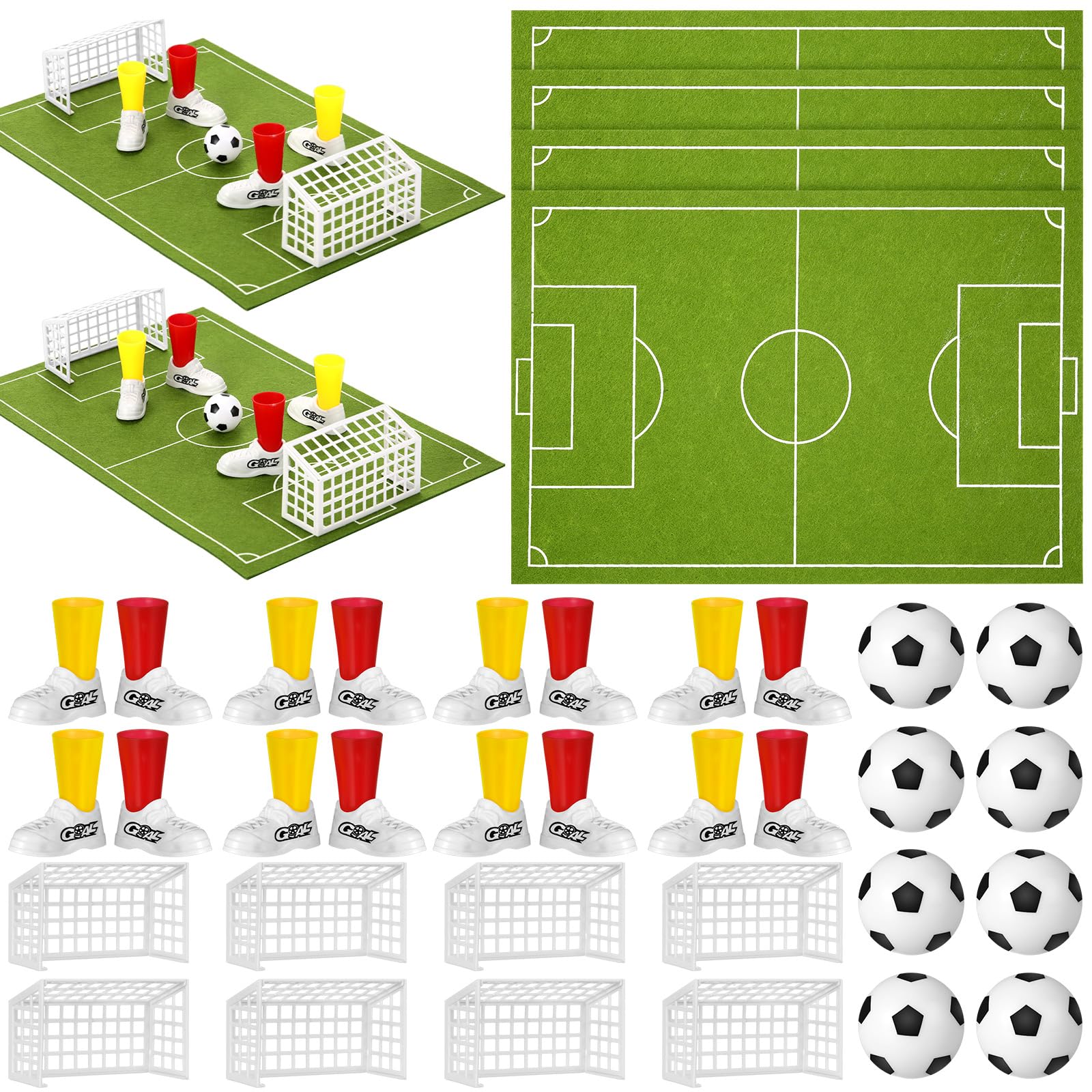 Simgoing 4 Set Soccer Centerpieces Table Decor 12 x 8 Inch Soccer Party Decorations Football Pitch on The Table Game with 4 Football Field Game Set Office Sports Party Favors