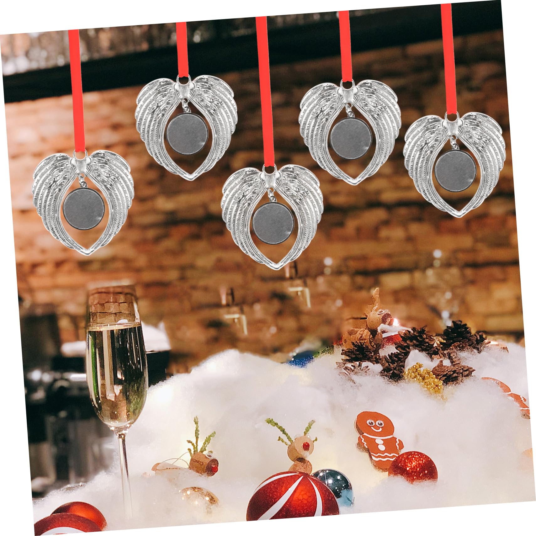 24piezas Adornos Navideños De De Ángel para Decoración De Colgantes De Transferencia De para Árbol De Navidad Decoración De Fiesta y Recuerdos Personalizados