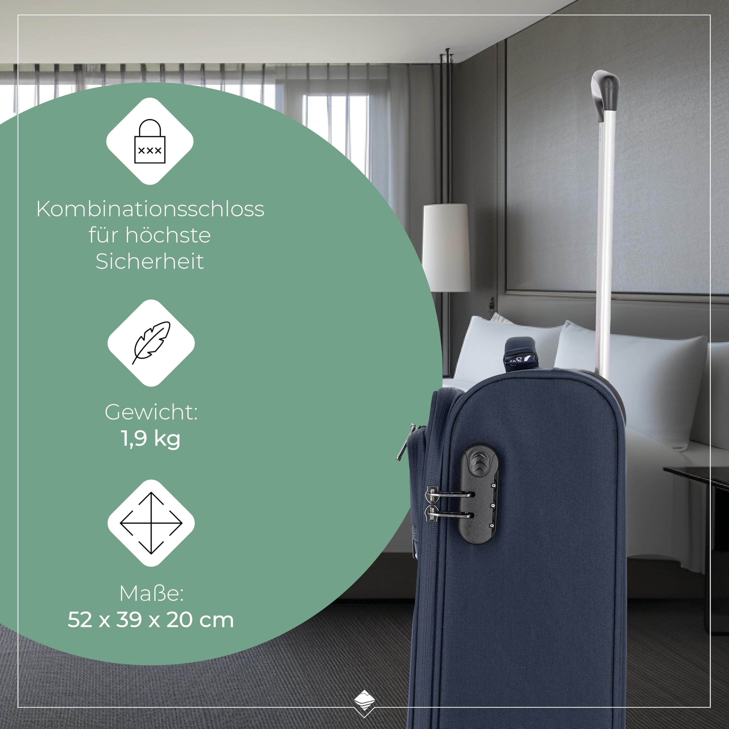 Travelite Bordtrolley Handgepäck Koffer leicht, 2 Rollen, Cabin, Weichgepäck Trolley klein mit Schloss, 52 cm, 39 Liter