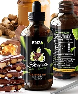 Enzo Liquid Stevia Drops Our Zero Calories Sweetener (4oz - 800 Servings/Bottle) - Chocolate Peanut Butter - All Natural flavoring with No Artificial Additives & Filler Ingredient
