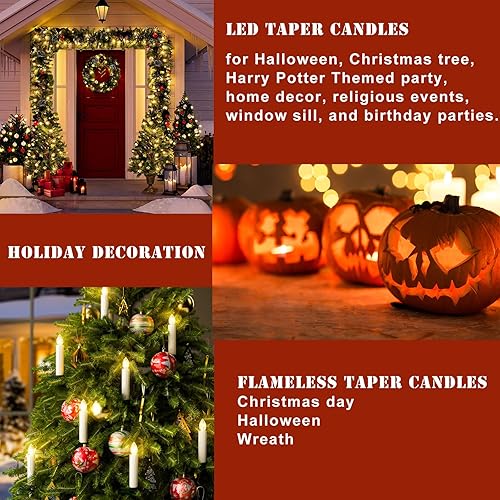 Miniatura 4 de Annxrenn 10 velas de Navidad para ventana, funciona con pilas, sin llama, con temporizador y clips remotos, luz blanca cálida para decoración de