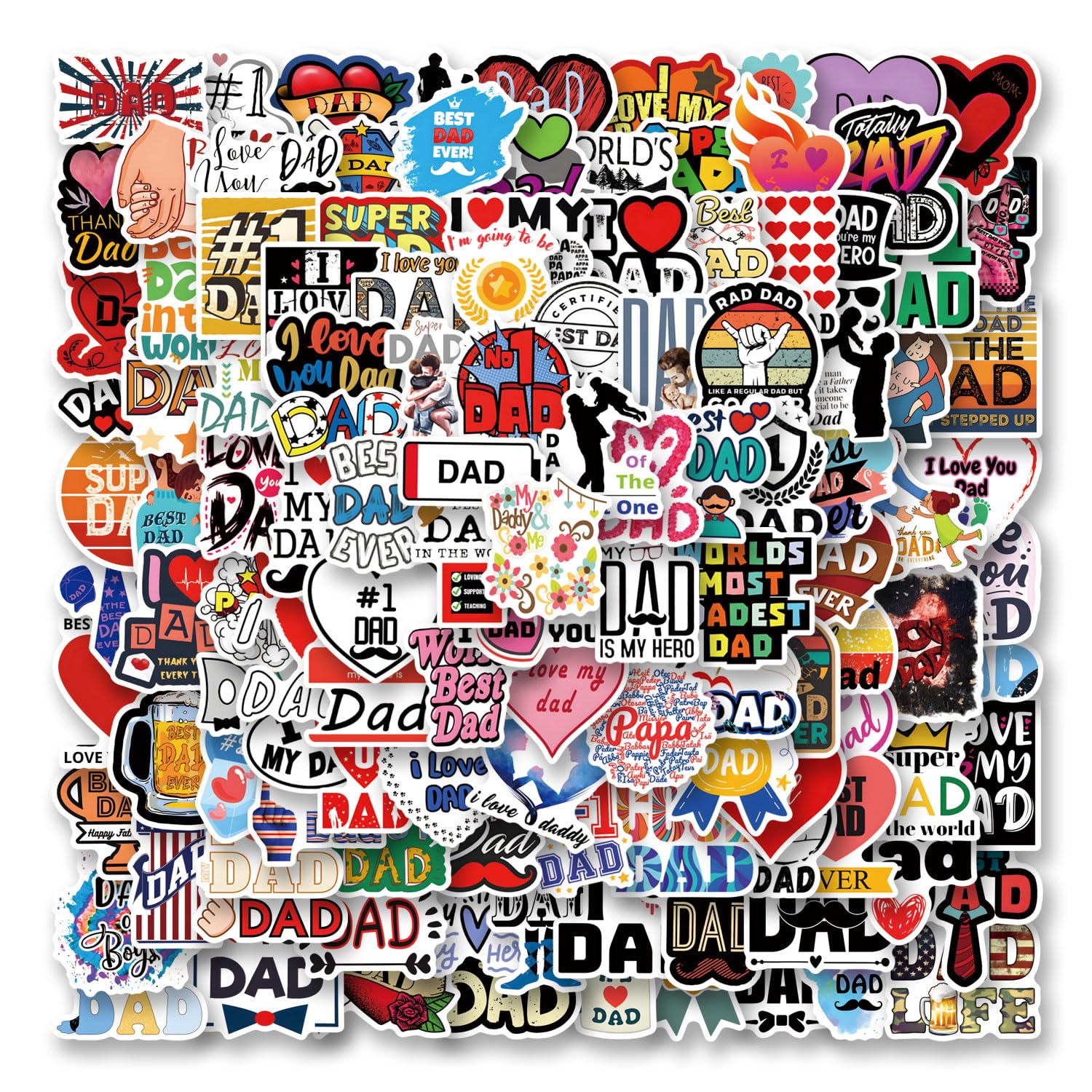 Amazon.com: 122Pcs Dad Stickers Pack, Aesthetic Vinyl Waterproof ...