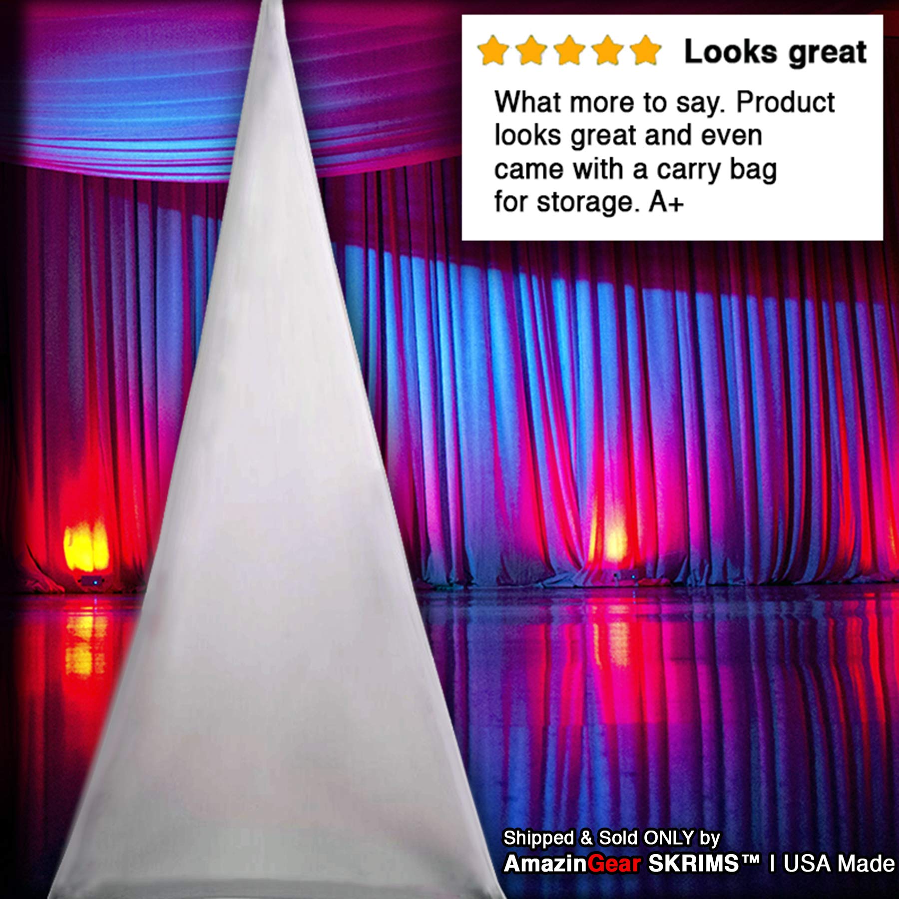 Buy SKRIMS Super Flexible Speaker Stand Cover Four Way Stretch White