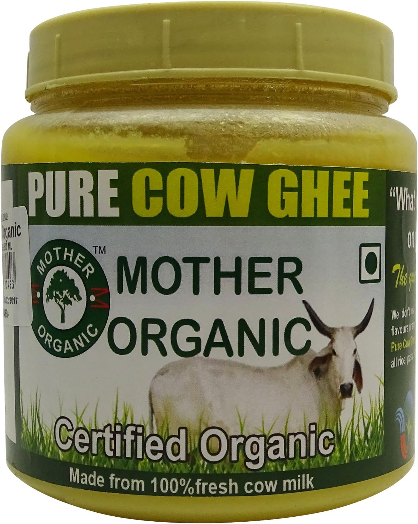 Mother Organic Clarified Butter / Cow Ghee Chemical Free - USDA Certified